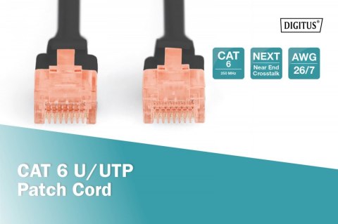 Patch cord U/UTP kat.6 PVC 5m czarny Digitus