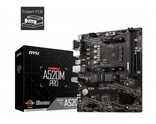 Płyta główna A520M PRO AM4 2DDR4 DP/VGA/HDMI USB 3.2 mATX MSI