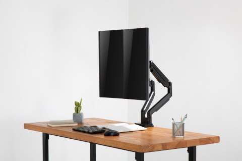 Ramię biurkowe podwójne z zaciskiem regulowane 2xLCD max. 32" max. 2x 9kg uchylno-obrotowe czarny Digitus