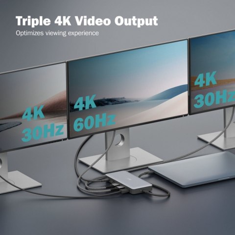 Stacja dokująca USB-C 11 portowa, max. 4K/60Hz z HDR, HDMI, DP, max. 3 monitory (MST), USB-C 3.2 Gen2, Gigabit Ethernet, SD/Micr Digitus