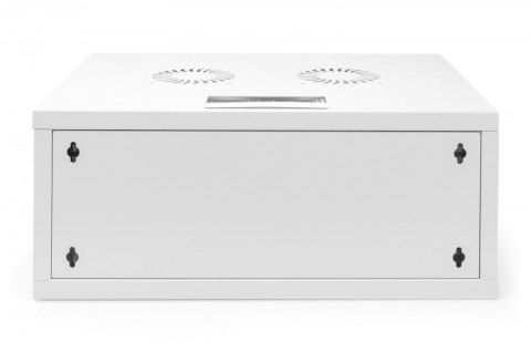 Szafa sieciowa wisząca 19" 4U, SOHO 241 x 540 x 400 mm, nośność 60kg, drzwi szyba, niezłożona, Szara Digitus