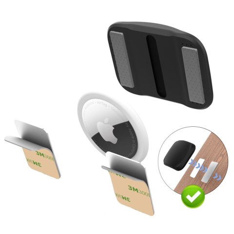 Etui magnetyczne na lokalizator AirTag - czarne HURTEL