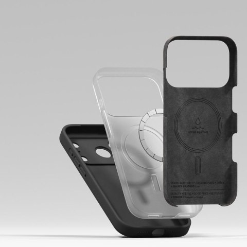 Etui plecki na iPhone 17 Pro Max Silicone Magnetic MagSafe - czarne Ringke