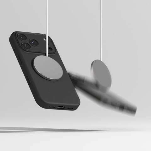 Etui plecki na iPhone 17 Pro Max Silicone Magnetic MagSafe - czarne Ringke