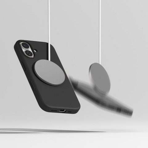 Etui pokrowiec case na iPhone 17 Silicone Magnetic MagSafe - czarne Ringke