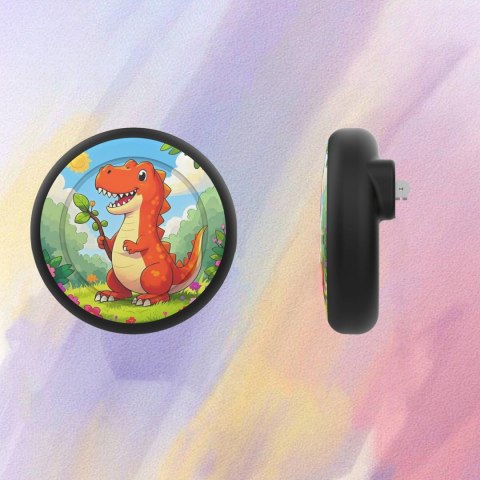 Etui przypinka na lokalizator AirTag - czarna dinozaur HURTEL