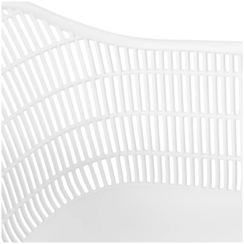 Krzesło kubełkowe ażurowe do domu kawiarni biura do 150 kg białe - 2 szt. FROMMSTARCK