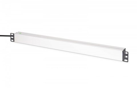 Listwa zasilająca PDU Rack (620mm) z zabezpieczeniem przeciwprzepięciowym + filtr EMI/RFI, 9 gniazd Schuko CEE 7/3 (45°), kabel  Digitus