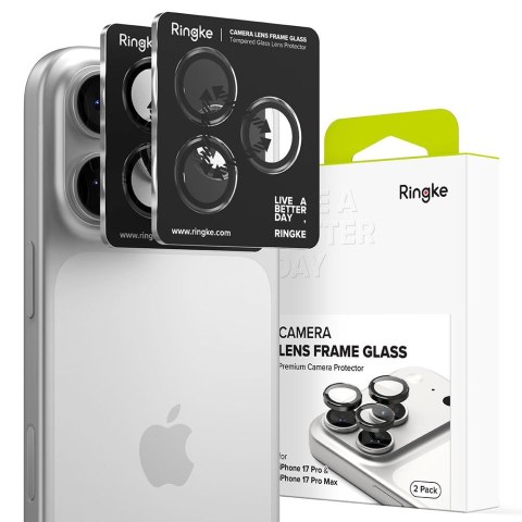 Osłona aparatu na iPhone 17 Pro / 17 Pro Max Camera Frame Protector czarne - 2 szt. Ringke
