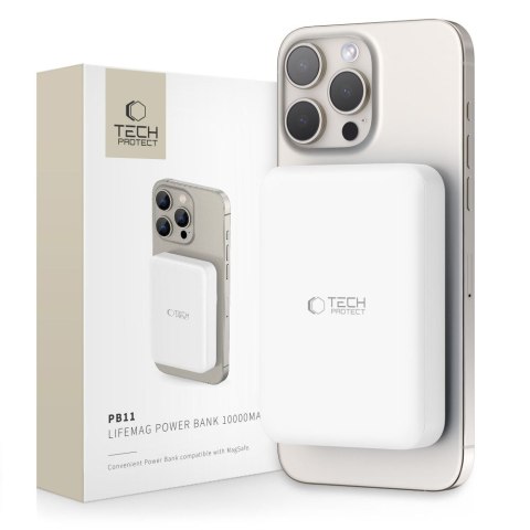 Powerbank magnetyczny 10000mAh LifeMag PB11 MagSafe 15W USB-C z kablem USB-C Tech-Protect
