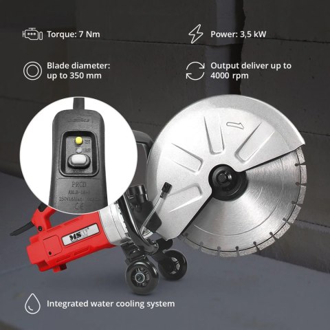 Przecinarka piła elektryczna do betonu asfaltu kamienia 120 mm 4000 obr./min 3500 W MSW