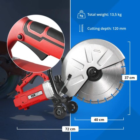 Przecinarka piła elektryczna do betonu asfaltu kamienia 120 mm 4000 obr./min 3500 W MSW