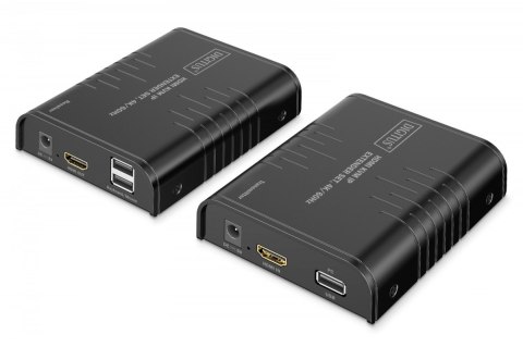 Przedłużacz (extender) po skrętce kat.6 HDMI 4K/60Hz z KVM USB 2.0 przez IP 1G lub do 120m/200m, max. 253 odbiorniki, ekran doty Digitus