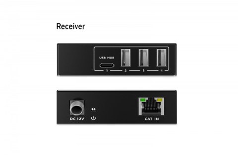 Przedłużacz (extender) po skrętce kat.6A USB 3.1 Gen1 do 100m, 3x USB-A, 1x USB-C do 5 Gbps, 1x RJ45 (Gigabit Ethernet) - zesta Digitus