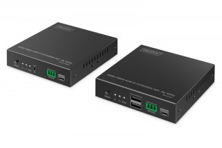 Przedłużacz (extender) światłowodowy HDMI 4K/60Hz z KVM USB 1.1 przez IP 1G lub do 40km/300m, max. 253 odbiorniki, HDMI Loop-Out Digitus