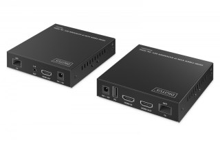 Przedłużacz (extender) światłowodowy HDMI 4K/60Hz z KVM USB 1.1 przez IP 1G lub do 40km/300m, max. 253 odbiorniki, HDMI Loop-Out Digitus