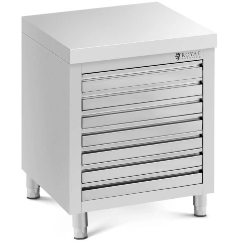 Szafka gastronomiczna na ciasto do pizzy stalowa 7 szuflad 50 x 70 cm Royal Catering