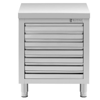 Szafka gastronomiczna na ciasto do pizzy stalowa 7 szuflad 50 x 70 cm Royal Catering