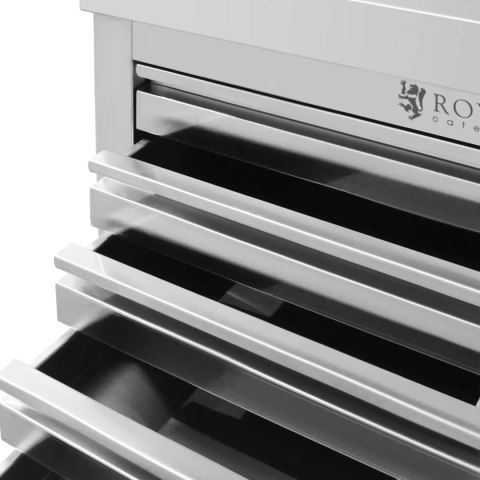 Szafka gastronomiczna na ciasto do pizzy stalowa 7 szuflad 50 x 70 cm Royal Catering