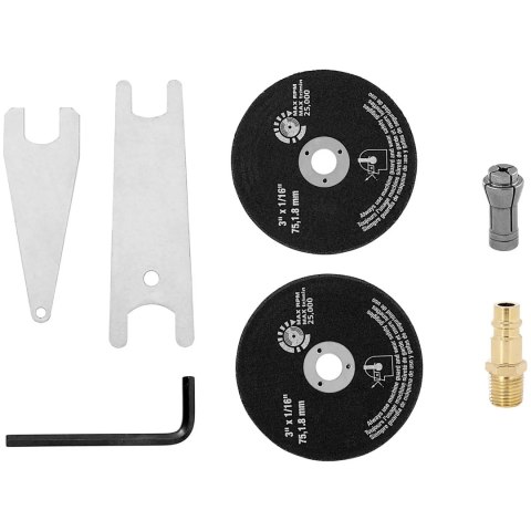 Szlifierka pneumatyczna trzpieniowa prosta 25000 obr./min - zestaw MSW