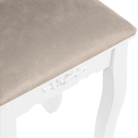 Toaletka kosmetyczna z lustrem taboretem organizerem 5 szuflad - biała UNIPRODO