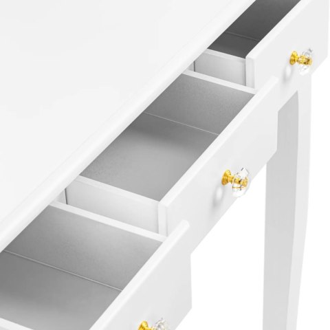 Toaletka kosmetyczna z lustrem taboretem organizerem 5 szuflad - biała UNIPRODO