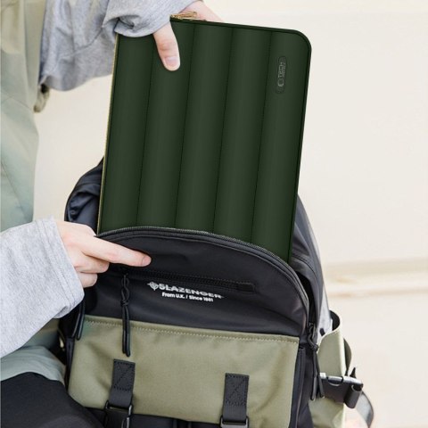 Torba pokrowiec Puffy na laptopa 13-14'' + etui na akcesoria - oliwkowy Tech-Protect