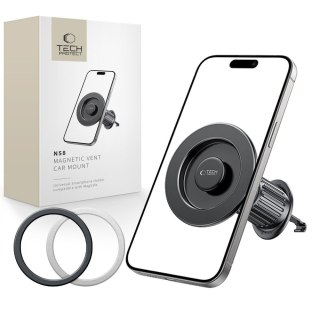 Uchwyt samochodowy do smartfona na kratkę nawiewu MagSafe N58 - czarny Tech-Protect