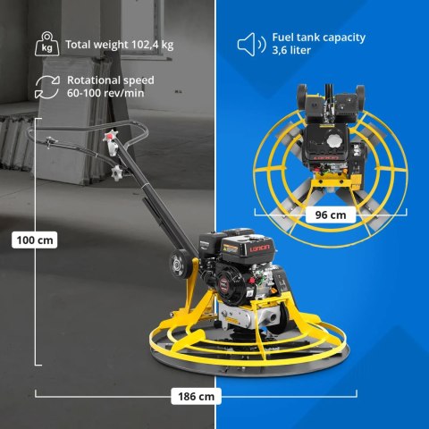 Zacieraczka spalinowa do betonu posadzek wylewek 6.5 KM 100 obr./min MSW