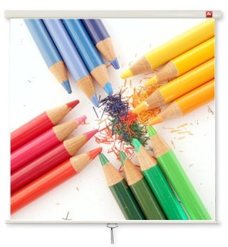 Ekran ścienny ręczny Wall Standard 200 (1:1, 200x200cm, powierzchnia biała, matowa) Avtek