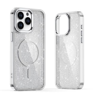 Etui brokatowe na Samsung Galaxy S25 Edge MagSafe Glitter Case - białe HURTEL