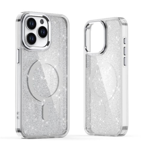 Etui brokatowe na Samsung Galaxy S25 Edge MagSafe Glitter Case - białe HURTEL