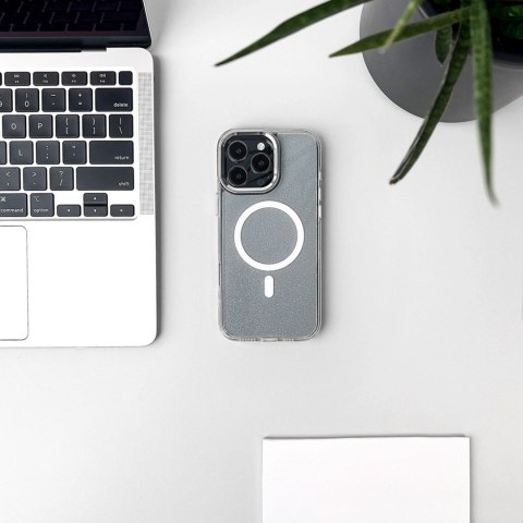 Etui brokatowe na iPhone 17 Pro MagSafe Glitter Case - półprzezroczyste HURTEL