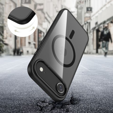 Etui pokrowiec case na iPhone 17 Air MagSafe MagMat - przezroczysto-czarne Tech-Protect