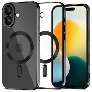 Etui pokrowiec case na iPhone 17 MagSafe MagFlex - przezroczysto-czarne Tech-Protect
