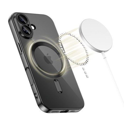 Etui pokrowiec case na iPhone 17 MagSafe MagFlex - przezroczysto-czarne Tech-Protect