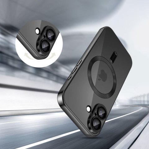 Etui pokrowiec case na iPhone 17 MagSafe MagFlex - przezroczysto-czarne Tech-Protect