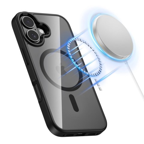 Etui pokrowiec case na iPhone 17 MagSafe MagMat - przezroczysto-czarne Tech-Protect