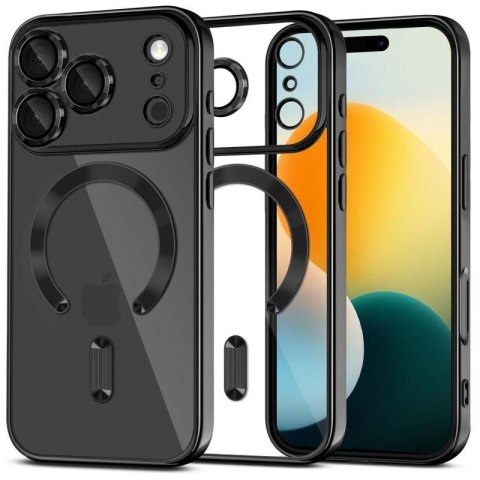 Etui pokrowiec na iPhone 17 Pro Max MagSafe MagFlex - przezroczysto-czarne Tech-Protect