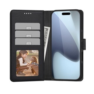 Etui pokrowiec z klapką miejscem na karty do iPhone 17 Air MagSafe Wallet - czarny mat Tech-Protect