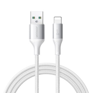 Kabel przewód S-A28 z oplotem USB-A - Lightning 3A 1m - biały JOYROOM