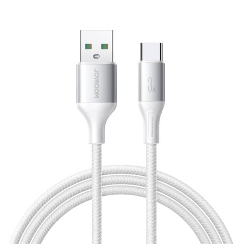 Kabel przewód S-A28 z oplotem USB-A - USB-C 3A 1m - biały JOYROOM