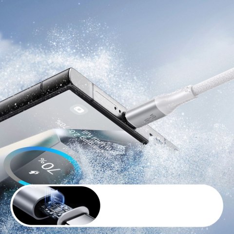 Kabel przewód S-A28 z oplotem USB-A - USB-C 3A 1m - biały JOYROOM