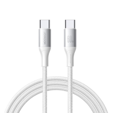 Kabel przewód S-A28 z oplotem USB-C 60W 1m - biały JOYROOM