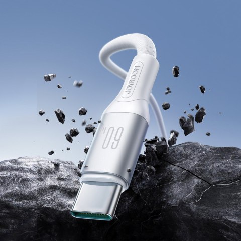 Kabel przewód S-A28 z oplotem USB-C 60W 1m - biały JOYROOM