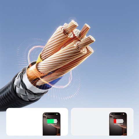 Kabel przewód S-A28 z oplotem USB-C 60W 1m - czarny JOYROOM