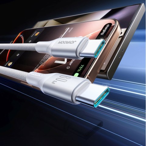 Kabel przewód S-A28 z oplotem USB-C 60W 2m - biały JOYROOM