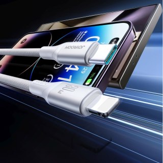 Kabel przewód S-A28 z oplotem USB-C - Lightning 30W 1m - biały JOYROOM