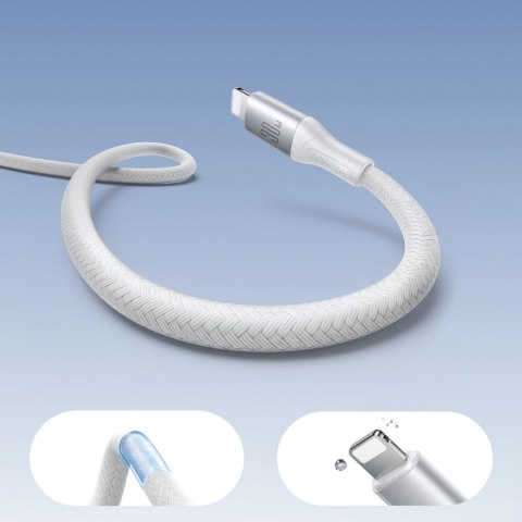 Kabel przewód S-A28 z oplotem USB-C - Lightning 30W 1m - biały JOYROOM