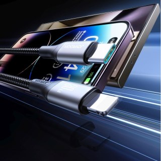 Kabel przewód S-A28 z oplotem USB-C - Lightning 30W 1m - czarny JOYROOM